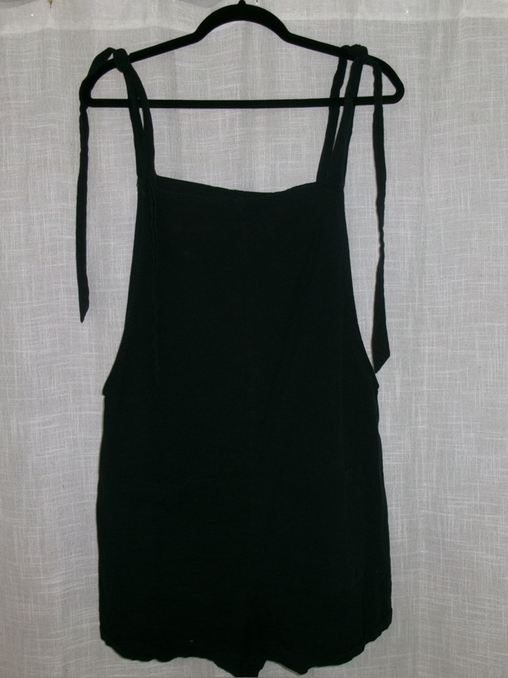 Black Tie-Shoulder Women's Romper Dress